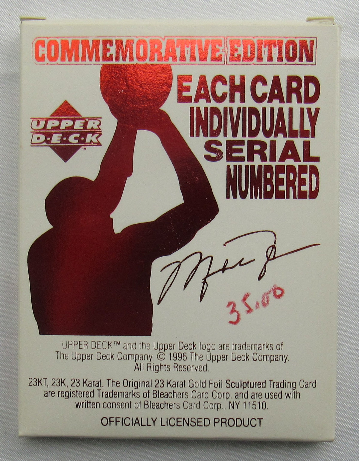 Michael Jordan 1996 Upper Deck DIAMOND STARS 23kt GOLD Foil Signature COA #’d