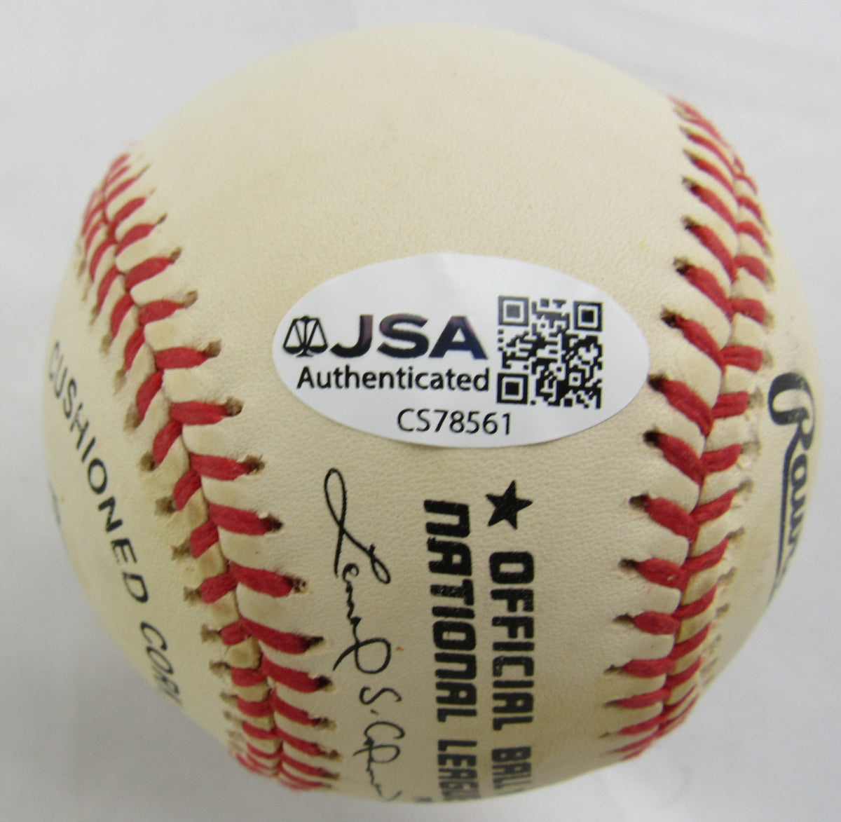 Ernie Banks Mr Cub Insc Signed Rawlings Baseball JSA CS78561