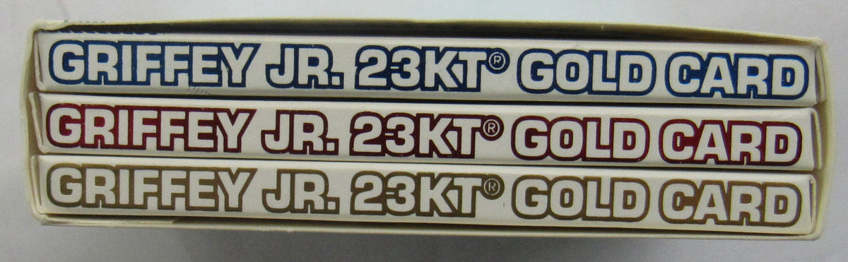 1997 Bleachers Ken Griffey Jr Chasing 62 Home Runs 23 kt Gold Card Set of 3