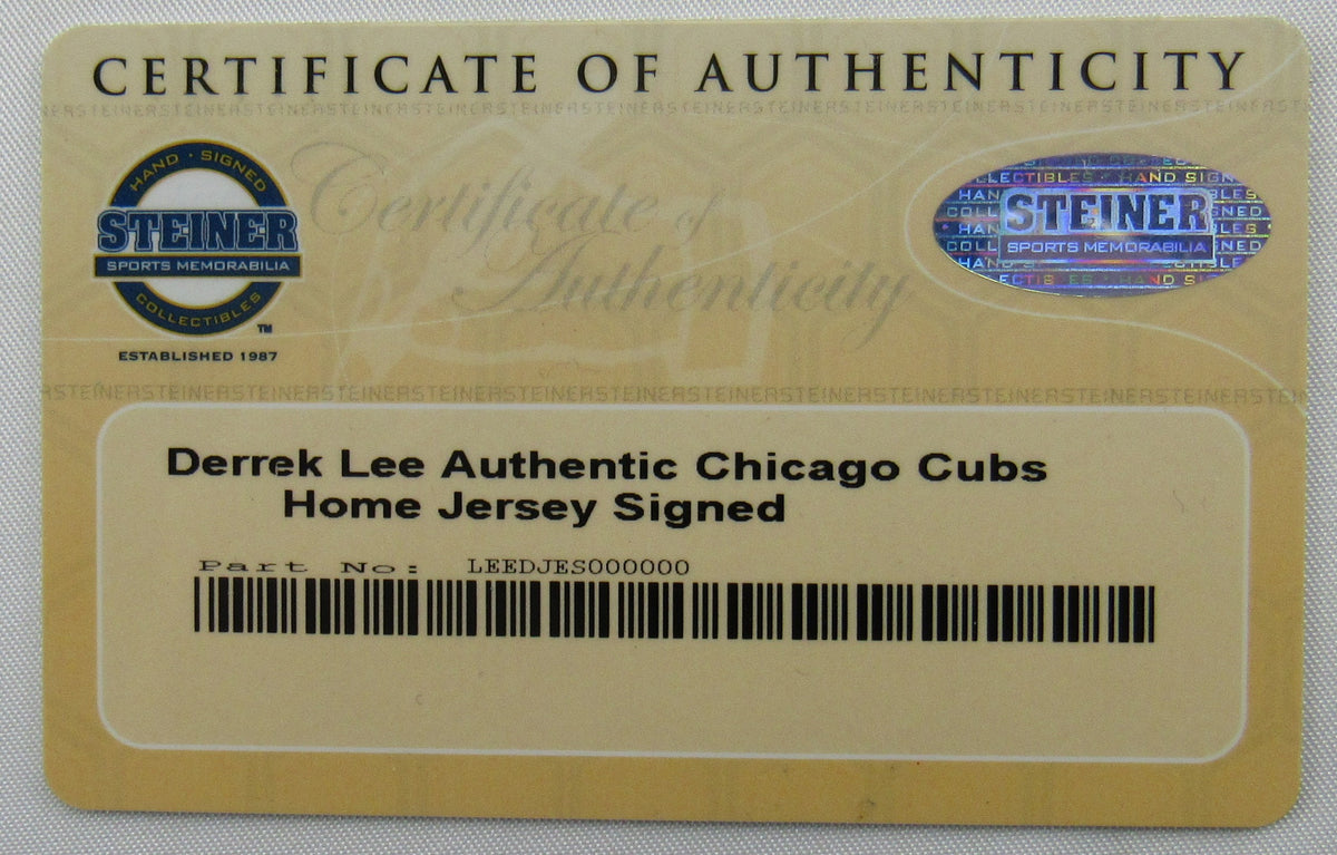 Derrek Lee Signed Cubs Jersey Majestic Authentic Steiner COA