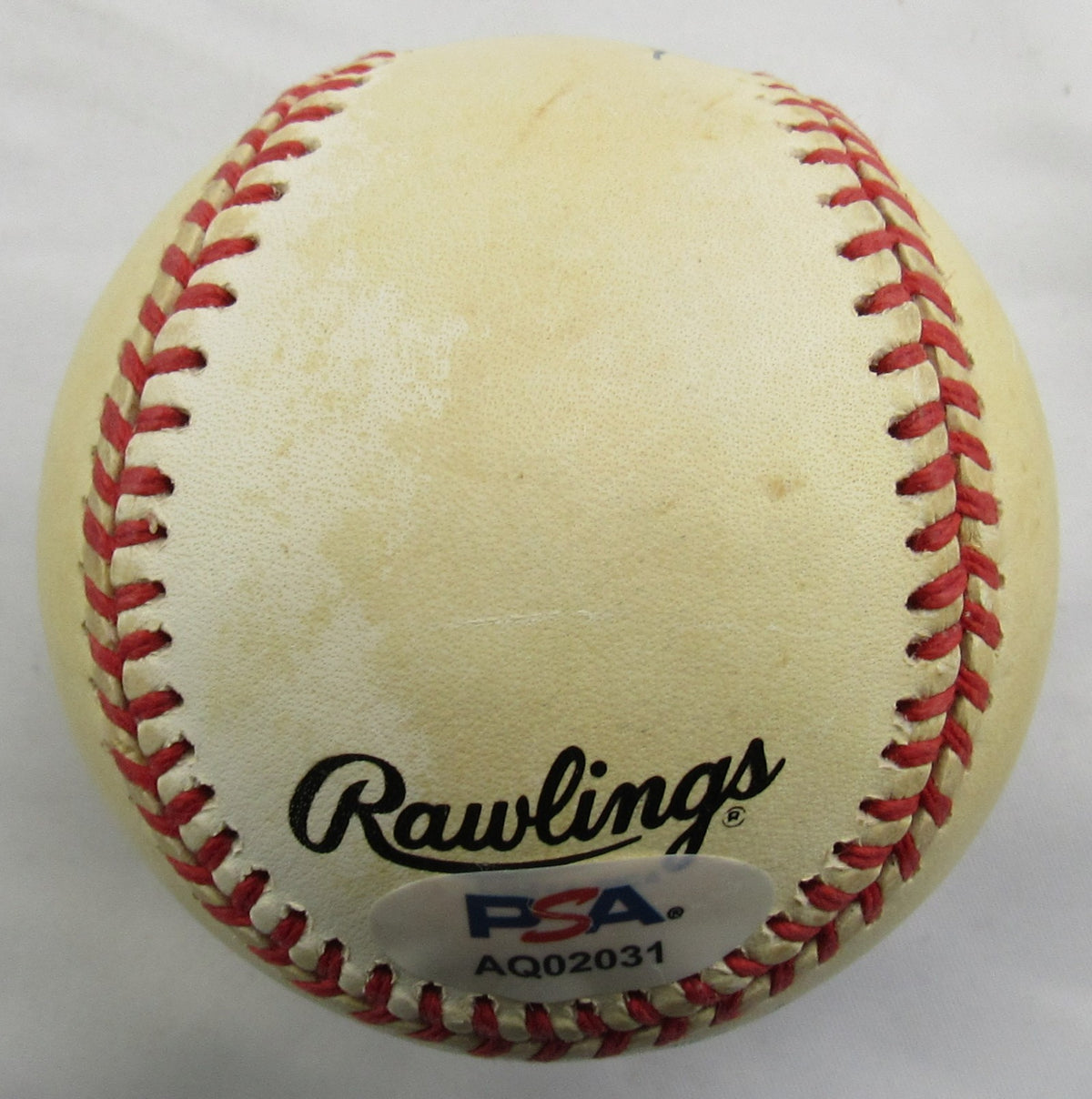Hank Aaron Willie Mays Signed Auto Rawlings Baseball PSA AQ02031