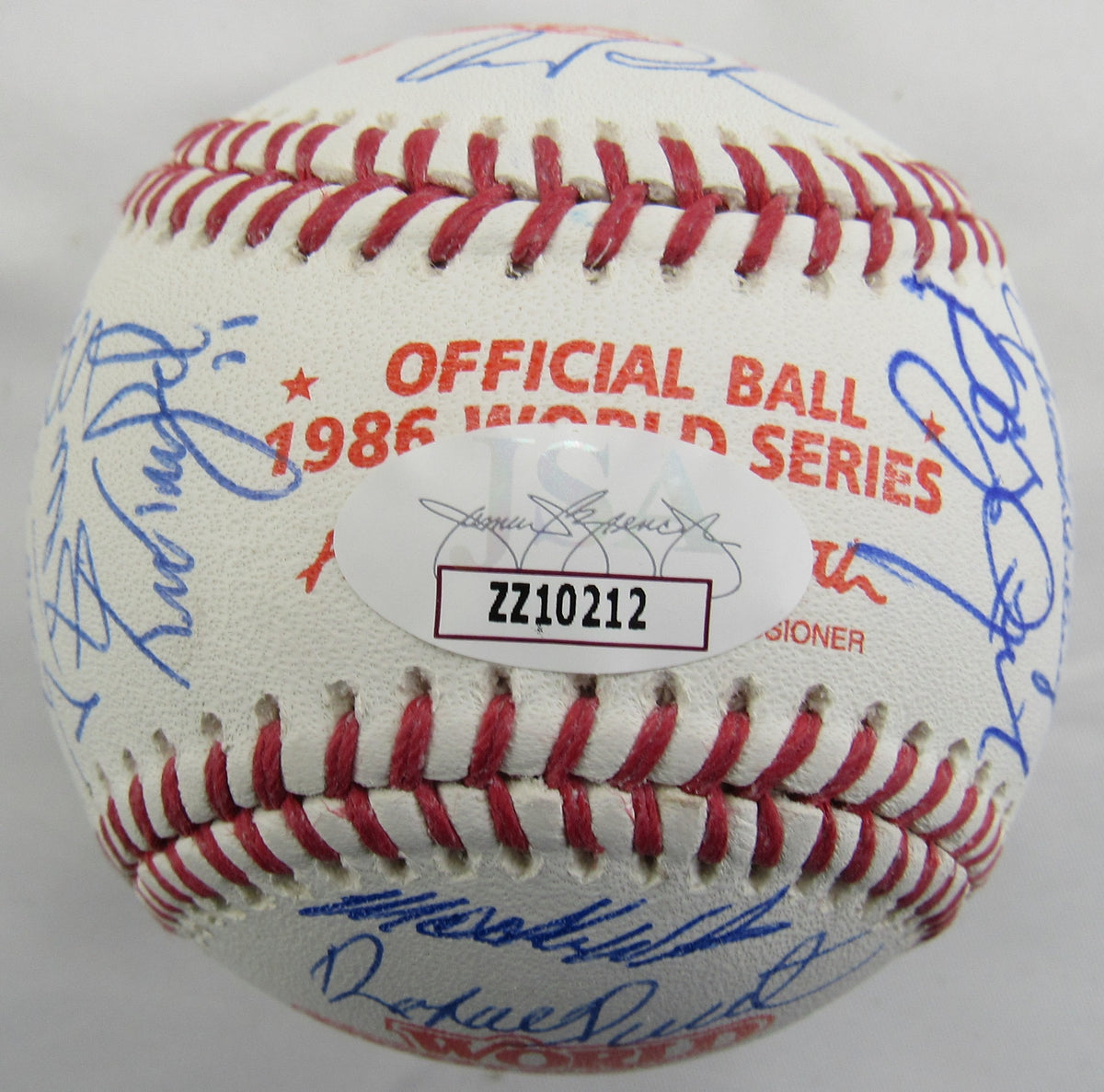 1986 World Series Champion New York Mets Signed Auto Rawlings 1986 World Series Baseball JSA ZZ10212