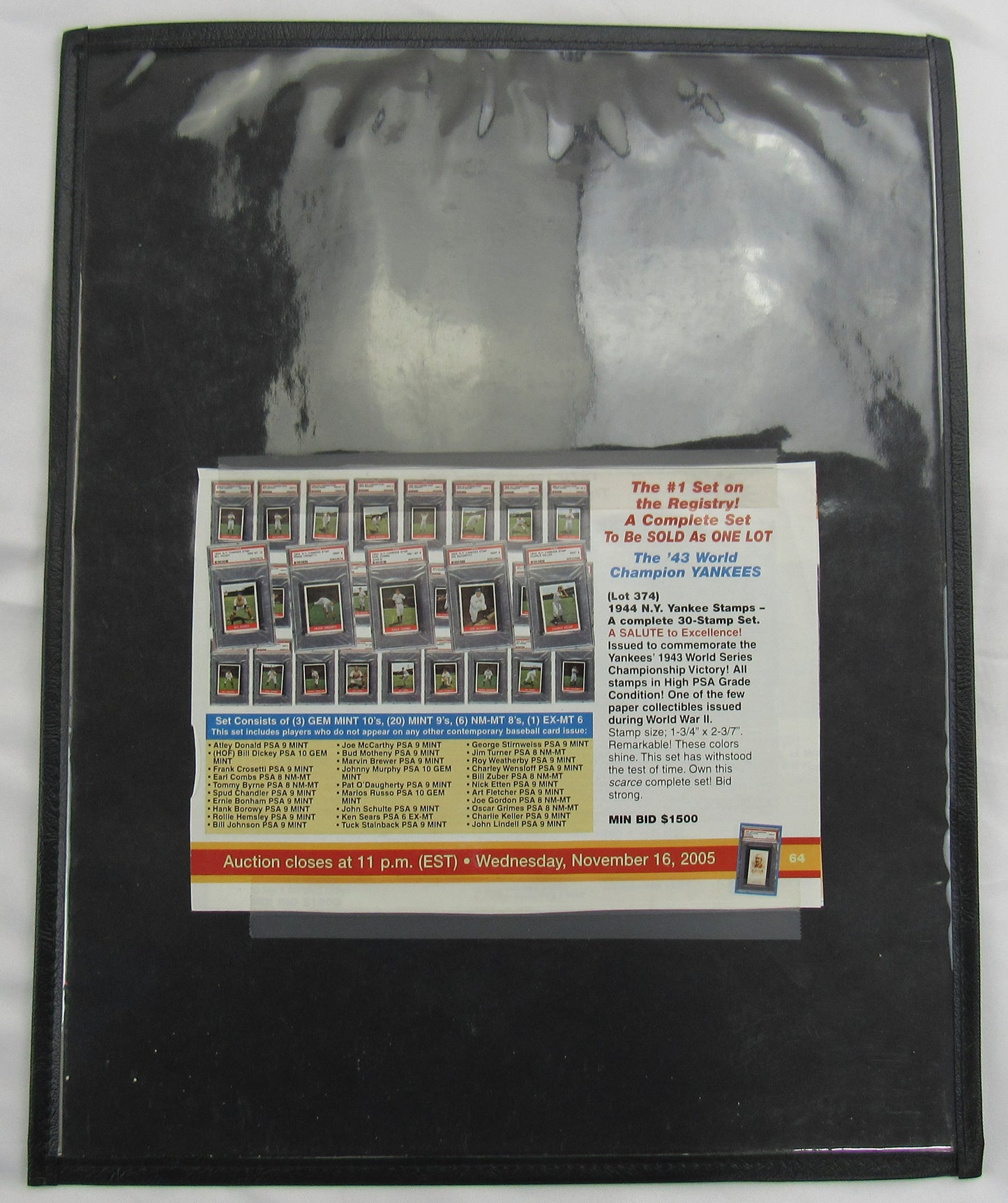 New York Yankees 1943 World Series Champions Complete set of 30 Stamps UnCut