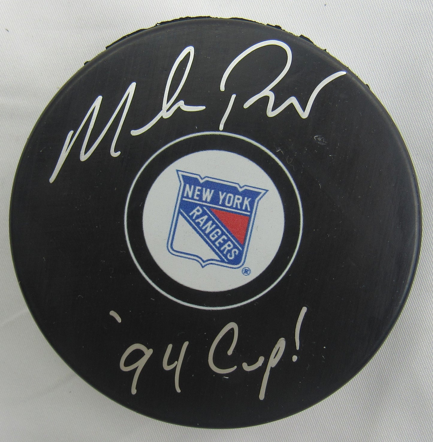 Mike Richter Signed Auto Rangers Puck w/ Insc JSA WB164519
