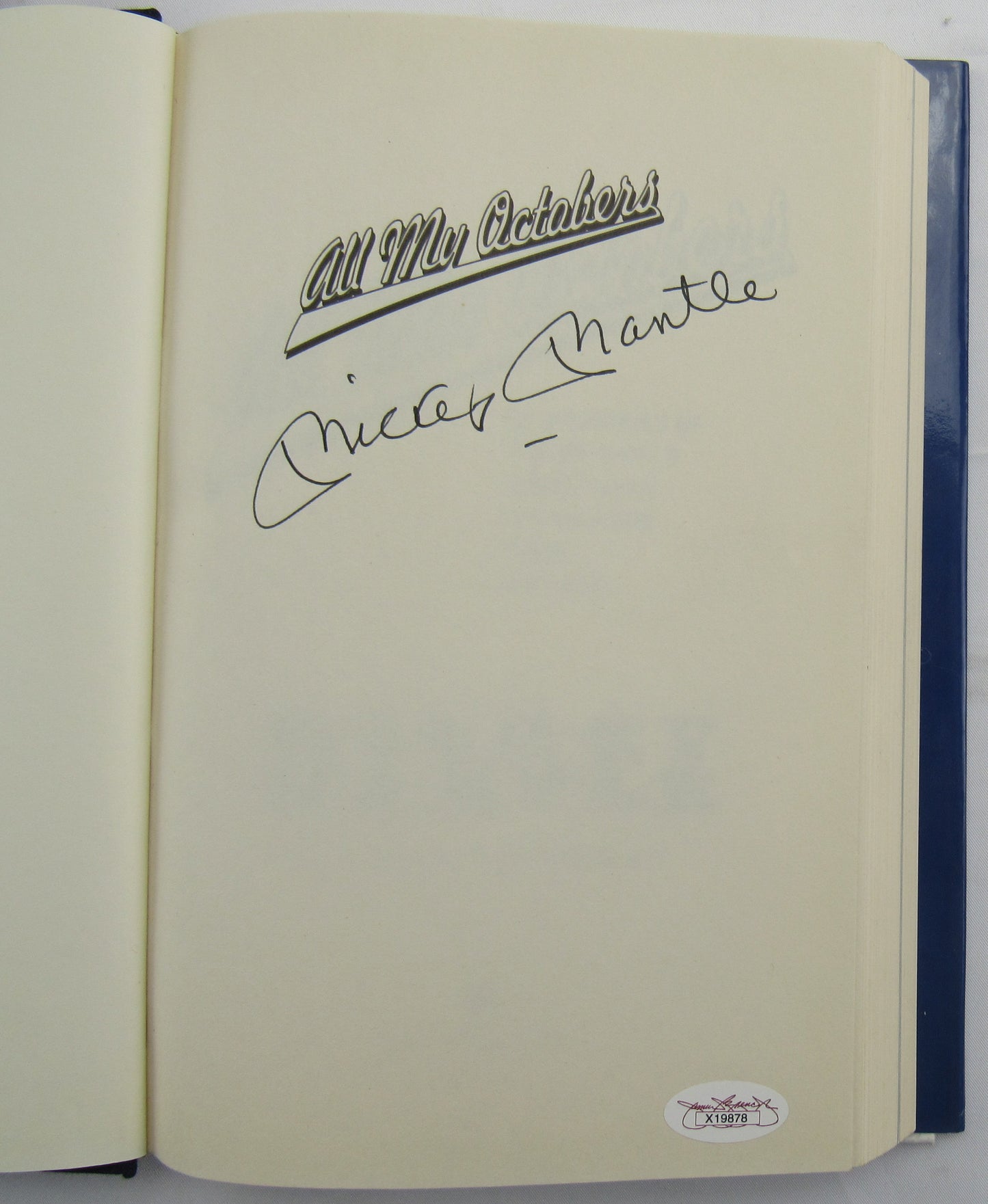 Mickey Mantle Signed Auto Hard Cover Book JSA LOA X19878