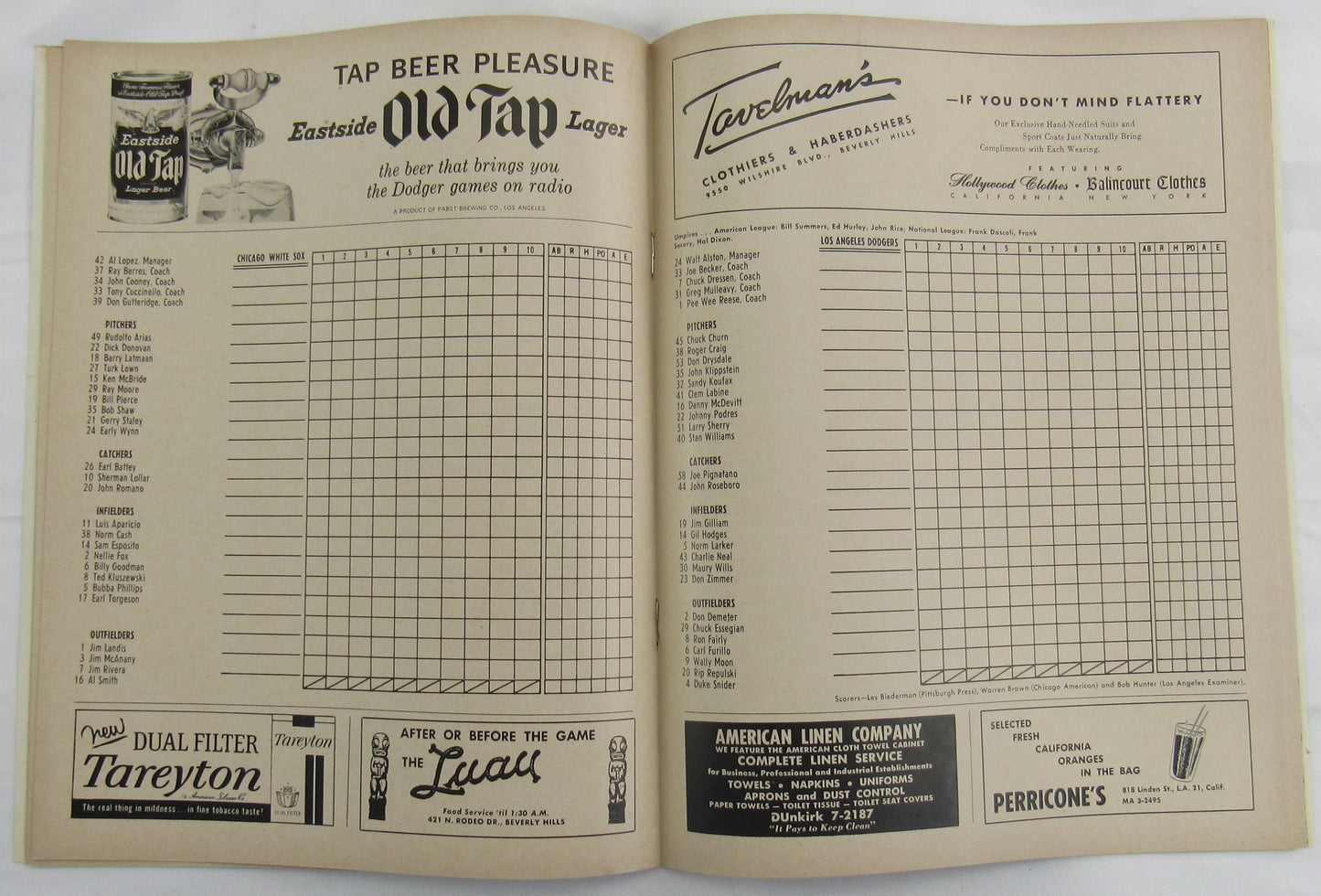 1959 Dodgers vs White Sox World Series Program