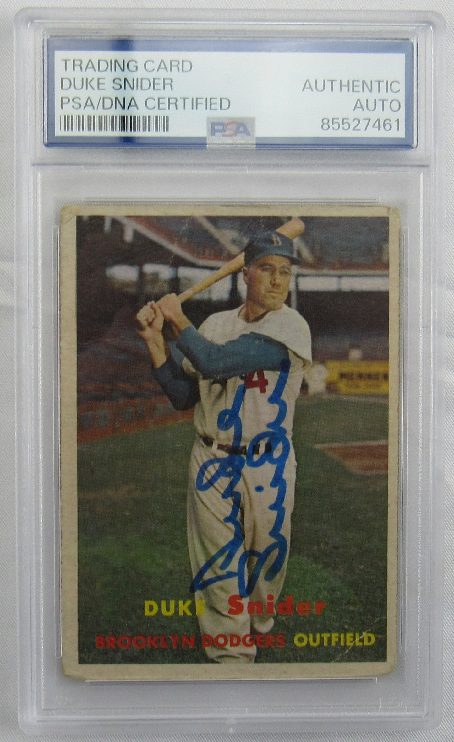 Duke Snider Signed Encapsulated Topps Baseball Card PSA/DNA