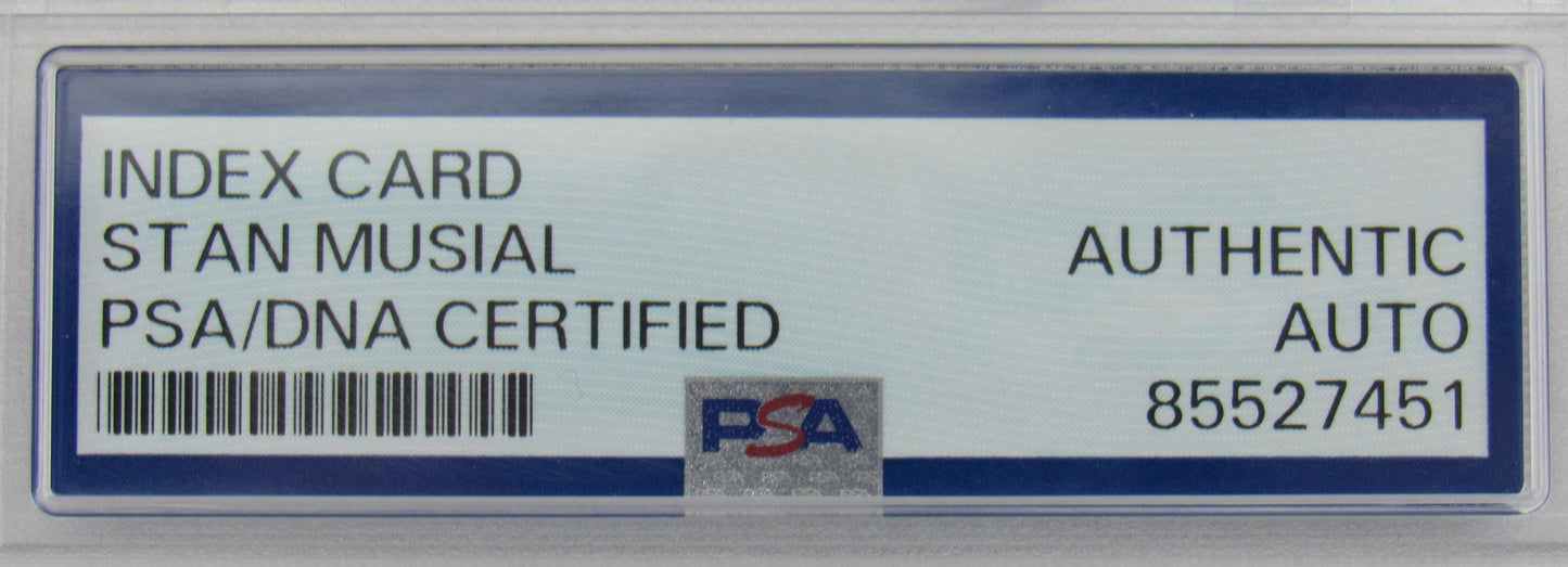 Stan Musial Signed Encapsulated Index Card PSA/DNA
