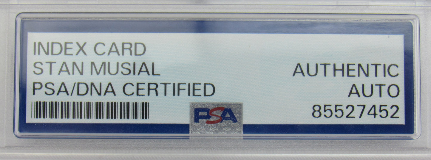 Stan Musial Signed Encapsulated Index Card PSA/DNA II