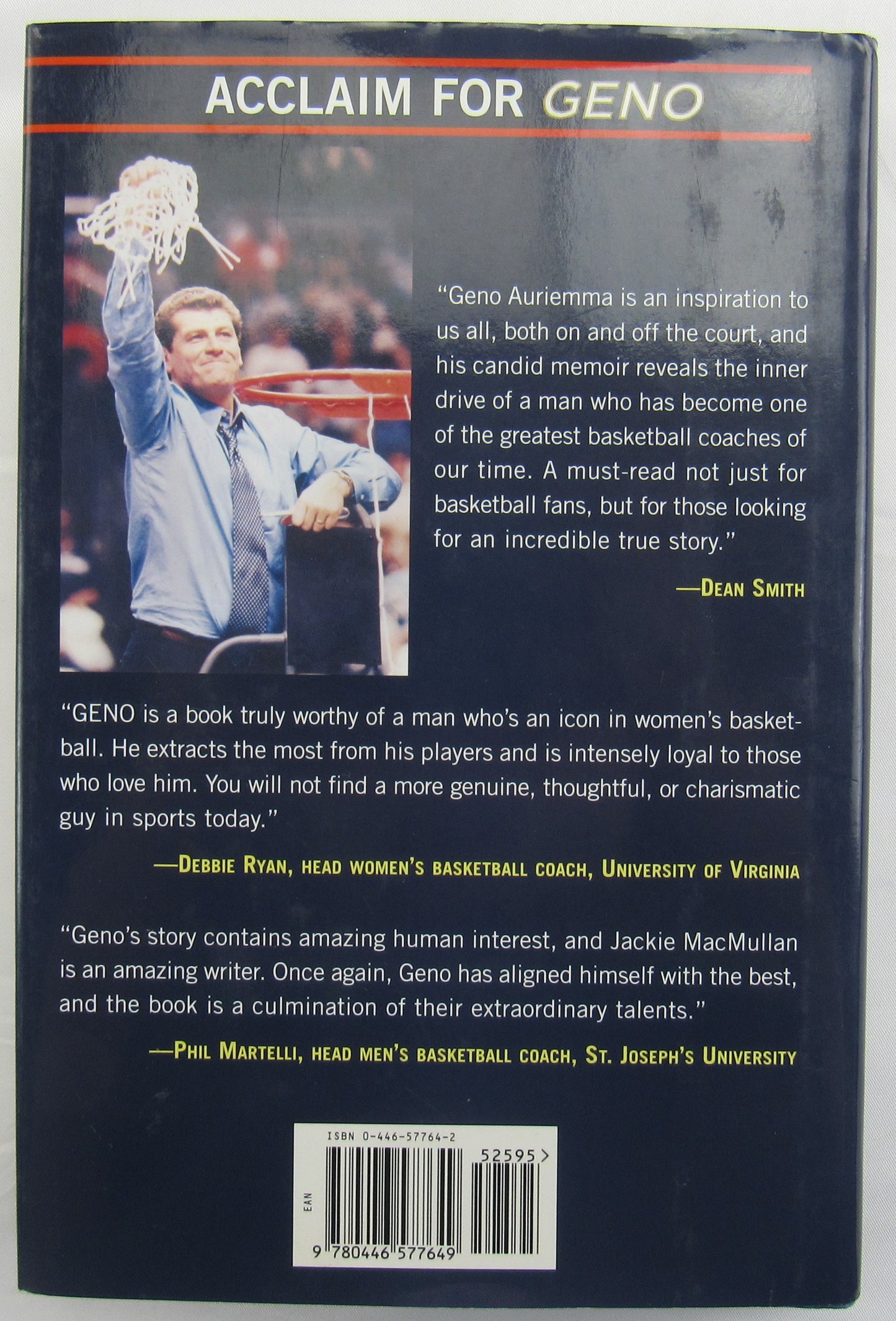 Geno Auriemma Signed Auto Book JSA CH80371