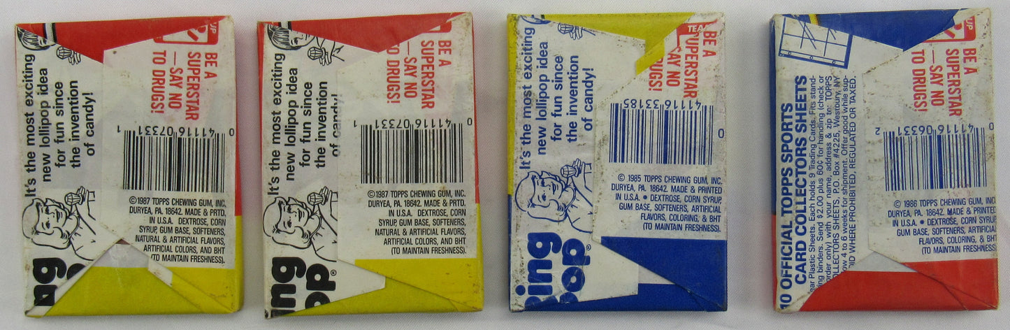 1980s Topps Hockey Pack Lot - 4 Total Packs: 1985, 1986, and 1987 (x2).