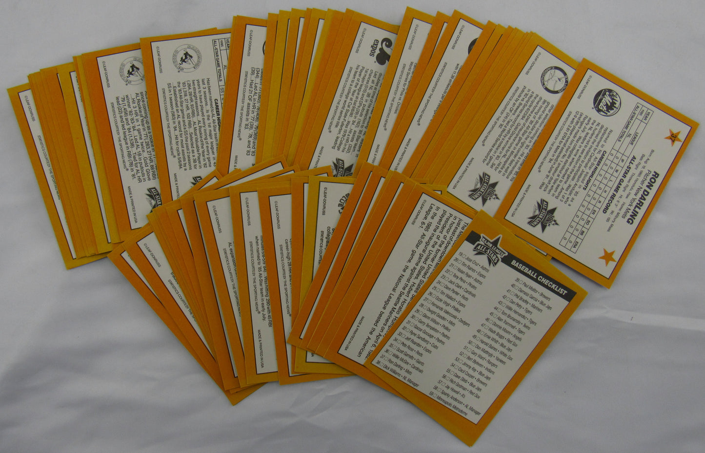 1986 Donruss Action All Stars Complete Set - 3x5 Cards