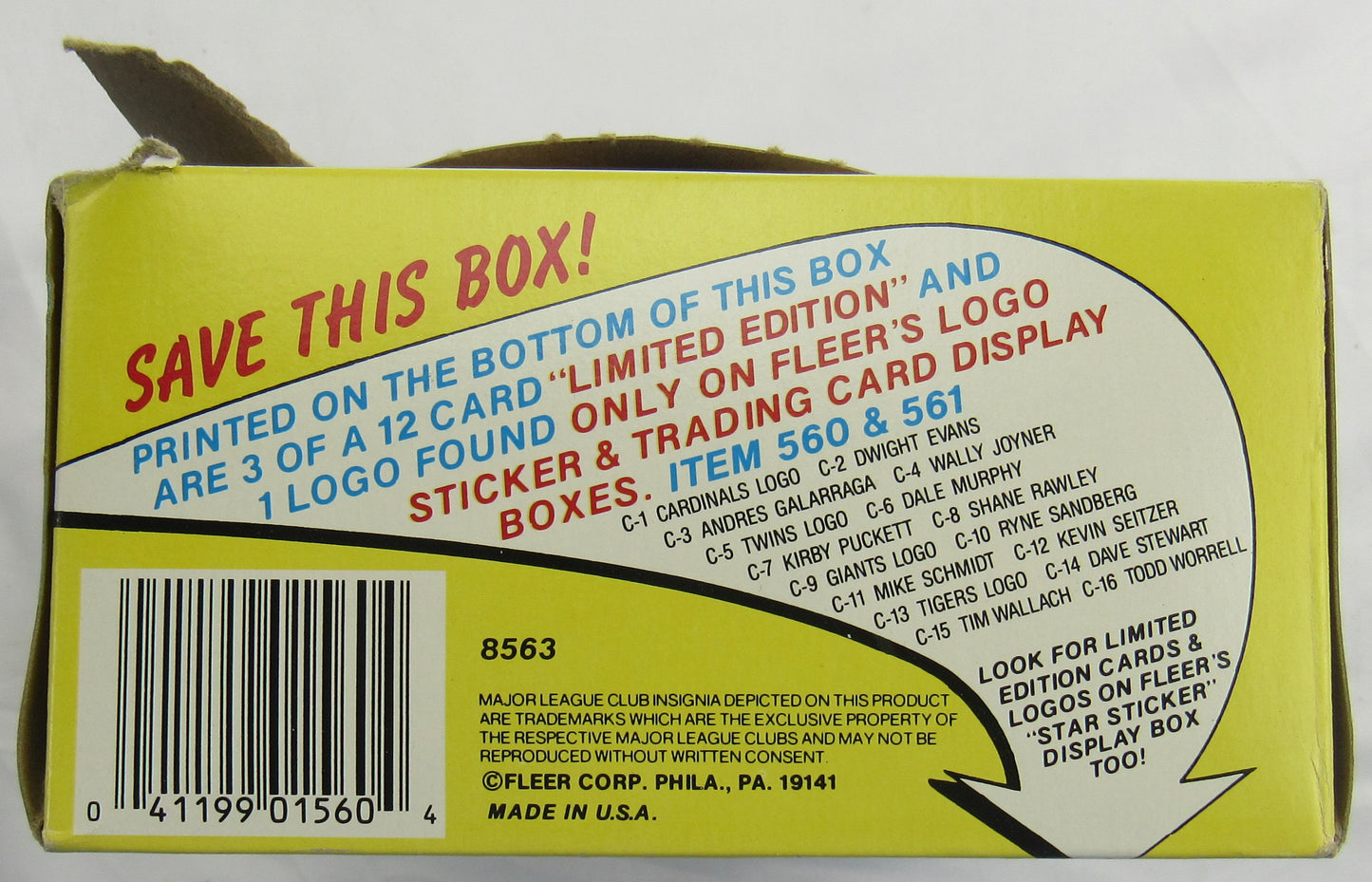1988 Fleer Baseball Wax Box 36 ct