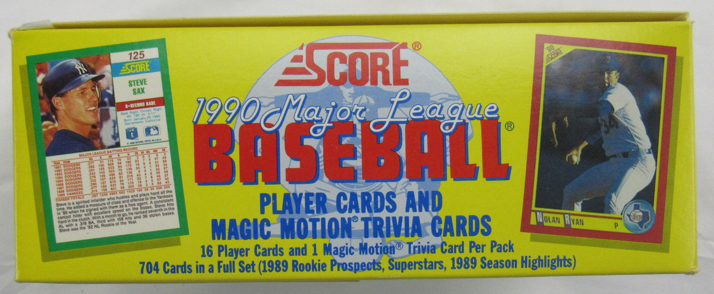 1990 Score Baseball Wax Box 36ct - Bo Jackson Bat Card!