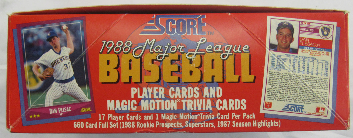 1988 Score Baseball Wax Box - 36ct