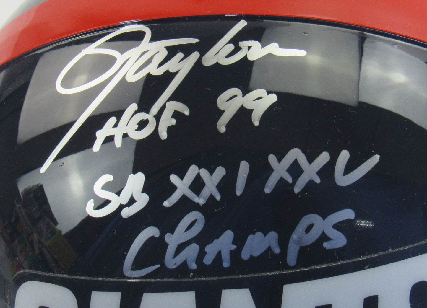 Lawrence Taylor Signed Auto NY Giants Full Size Helmet Replica w/ HOF & SB Champs Insc