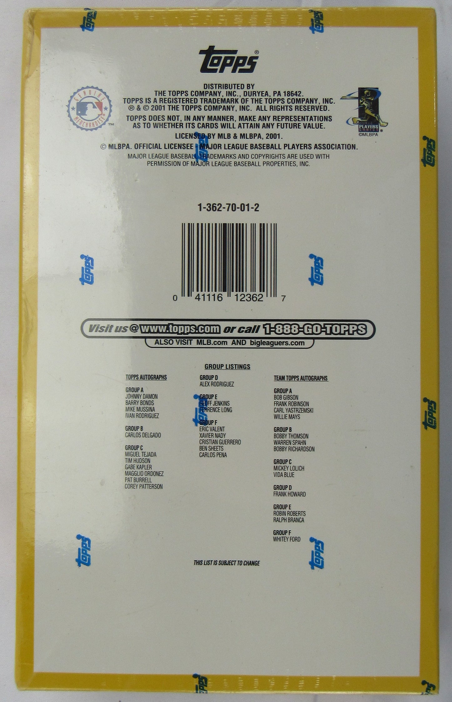 2002 Topps Baseball Wax Box Series 1