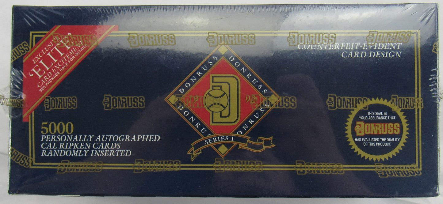 1992 Donruss Series I Baseball Wax Box Jumbo Box / 24ct - Find Cal Ripken Auto