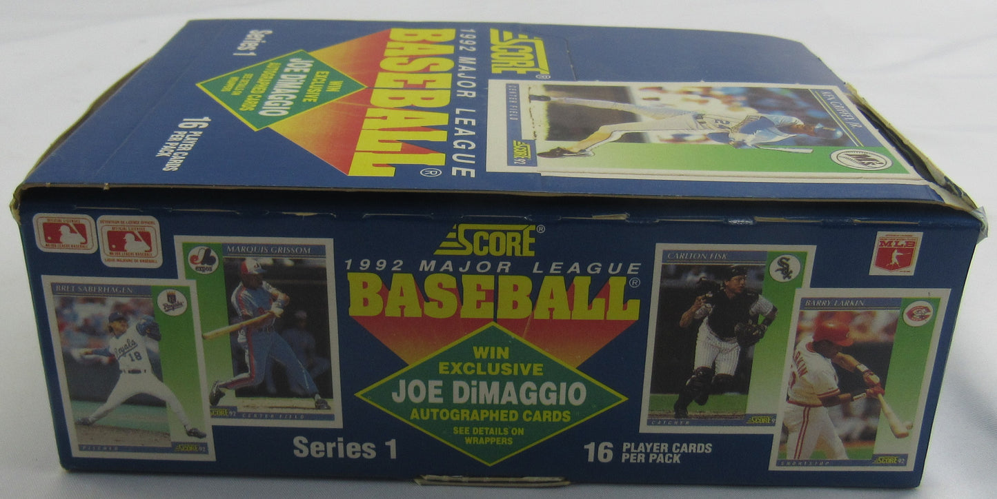 1992 Score Baseball Wax Pack Box - Series 1