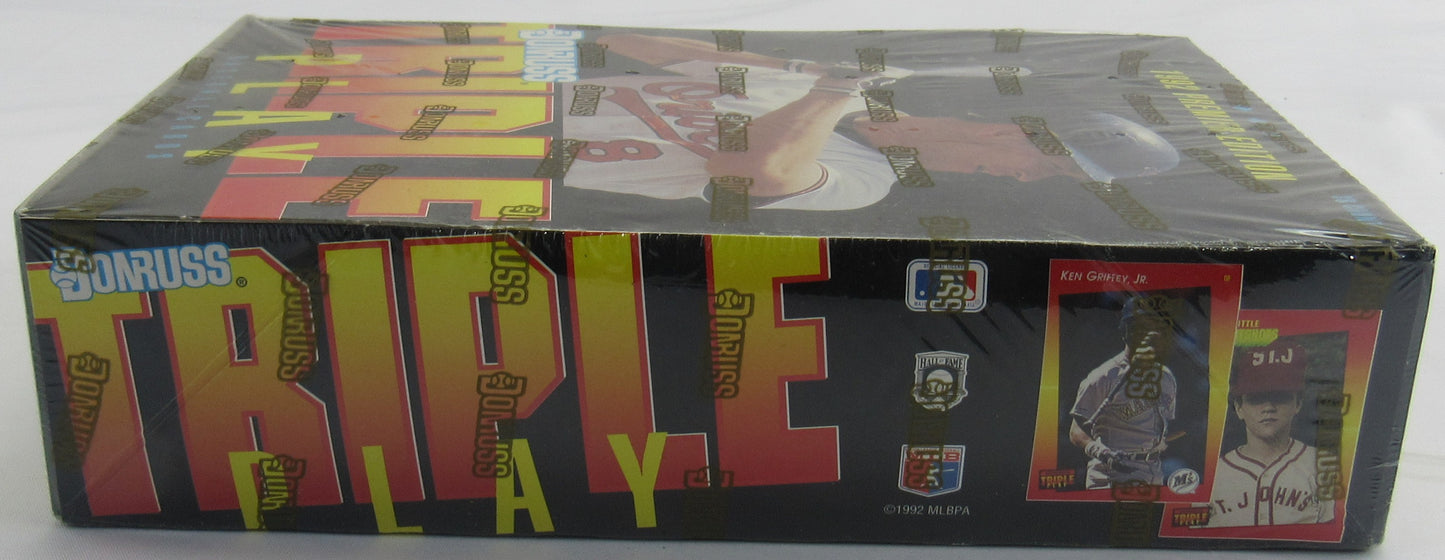 1992 Donruss Baseball Triple Play Wax Pack Box - 36ct