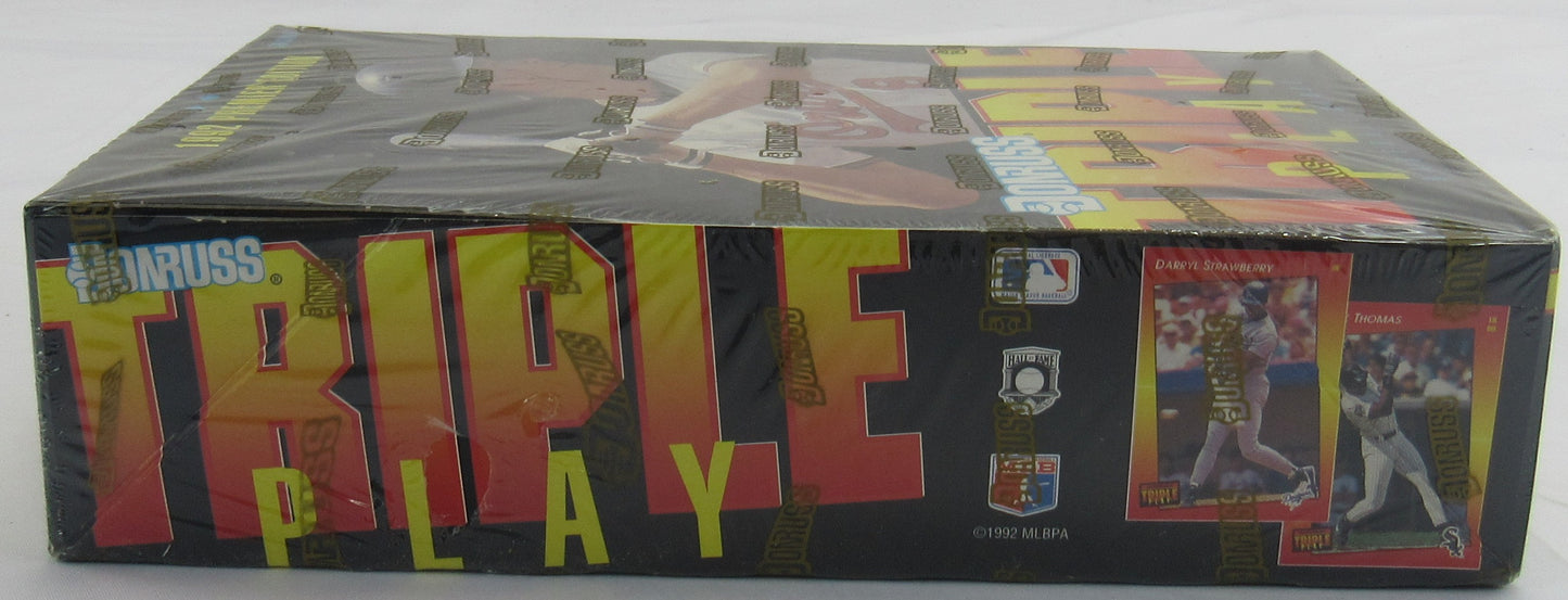 1992 Donruss Baseball Triple Play Wax Pack Box - 36ct