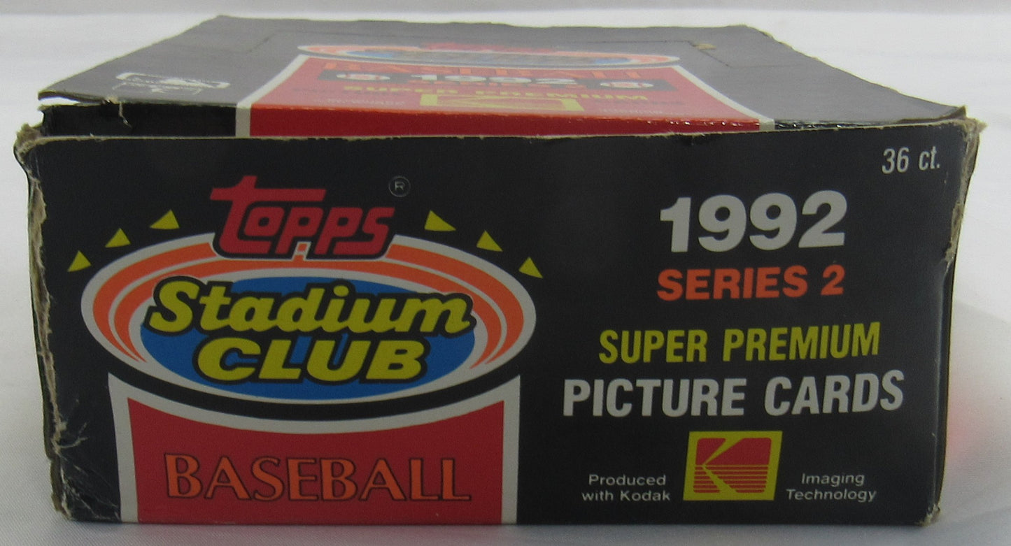 1992 Topps Stadium Club Baseball Wax Series 2 Pack Box