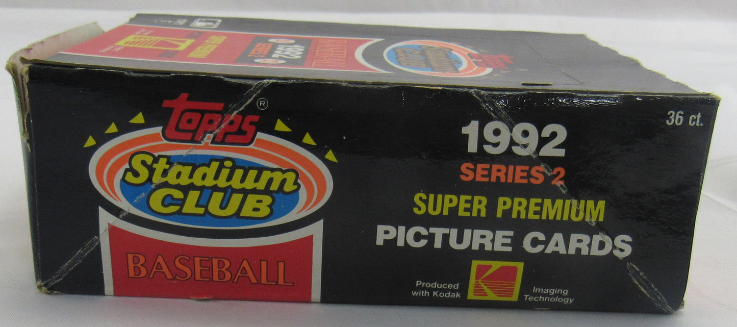 1992 Topps Stadium Club Baseball Wax Series 2 Pack Box