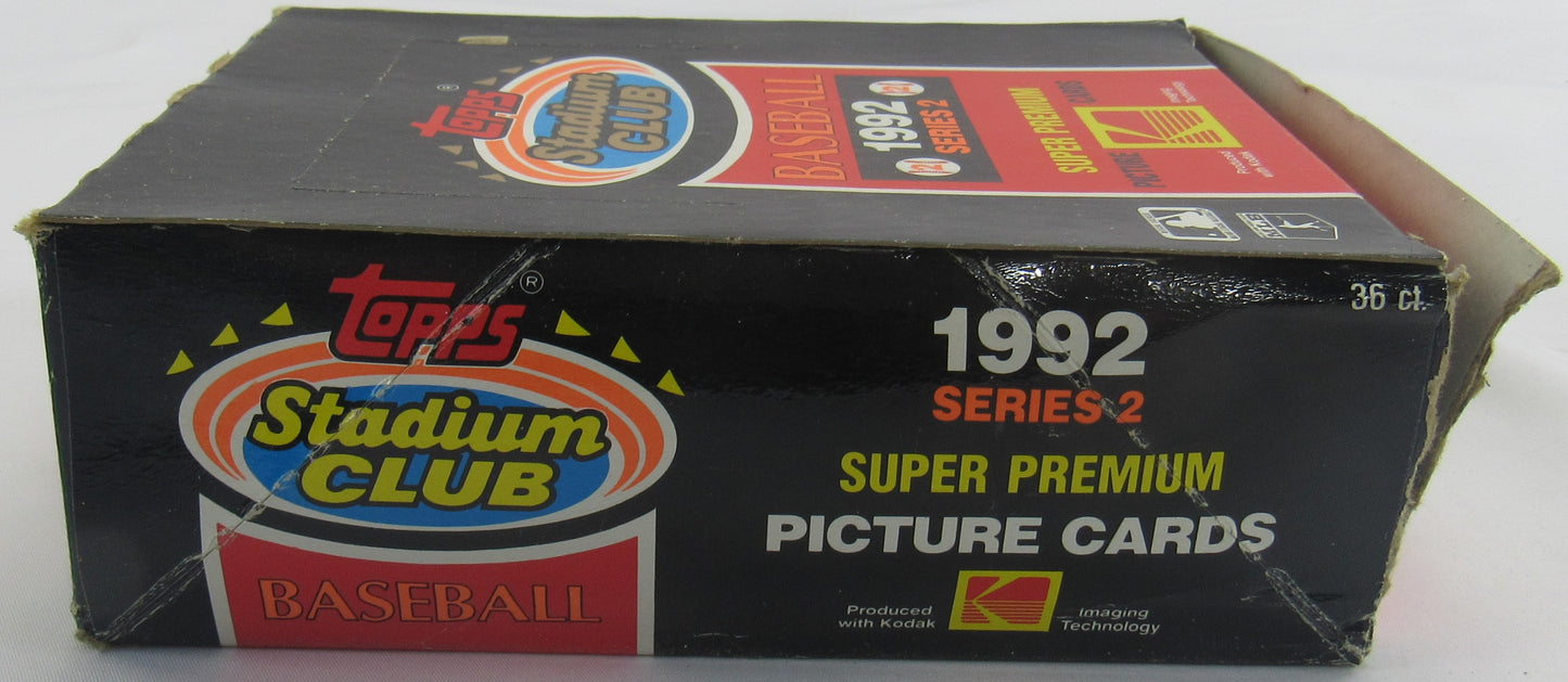 1992 Topps Stadium Club Baseball Wax Series 2 Pack Box