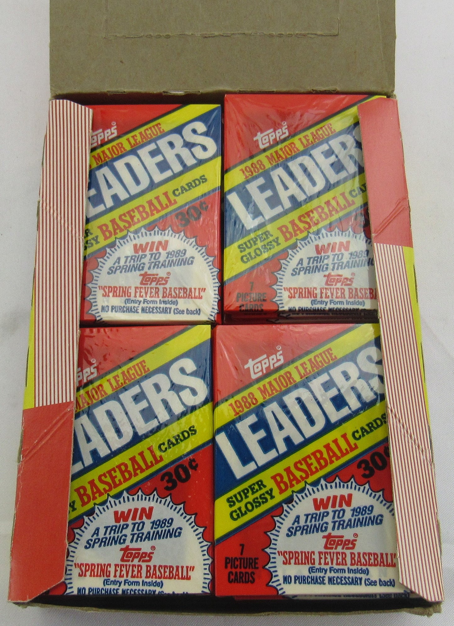 1988 Topps Baseball League Leaders Wax Pack Box