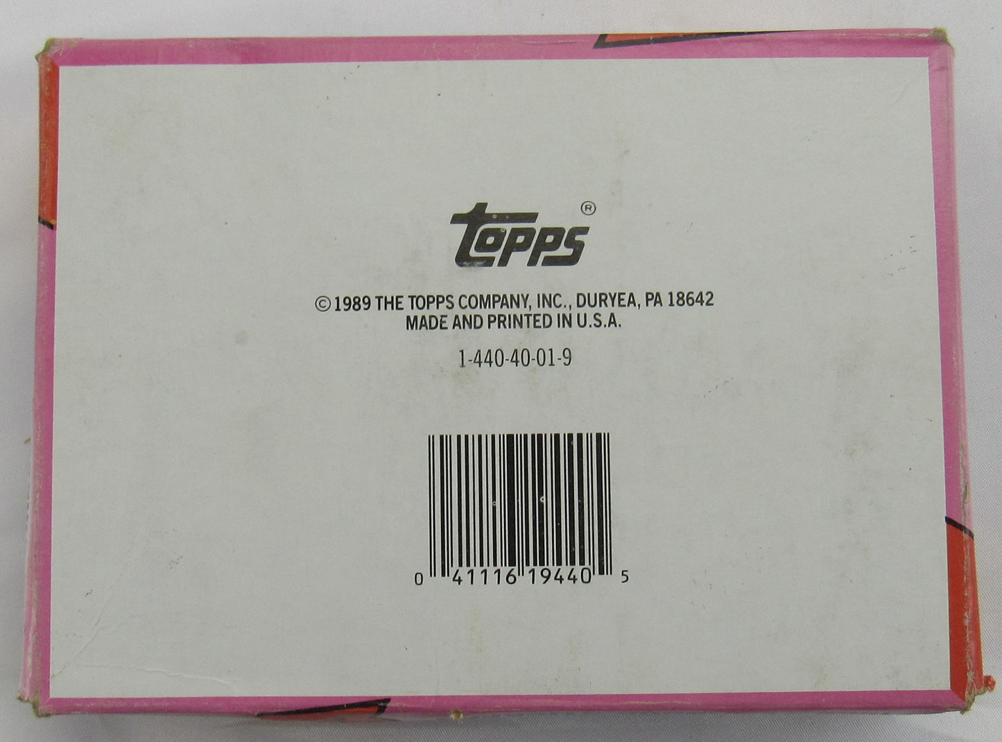 1989 Topps Baseball Stickers Wax Pack Box