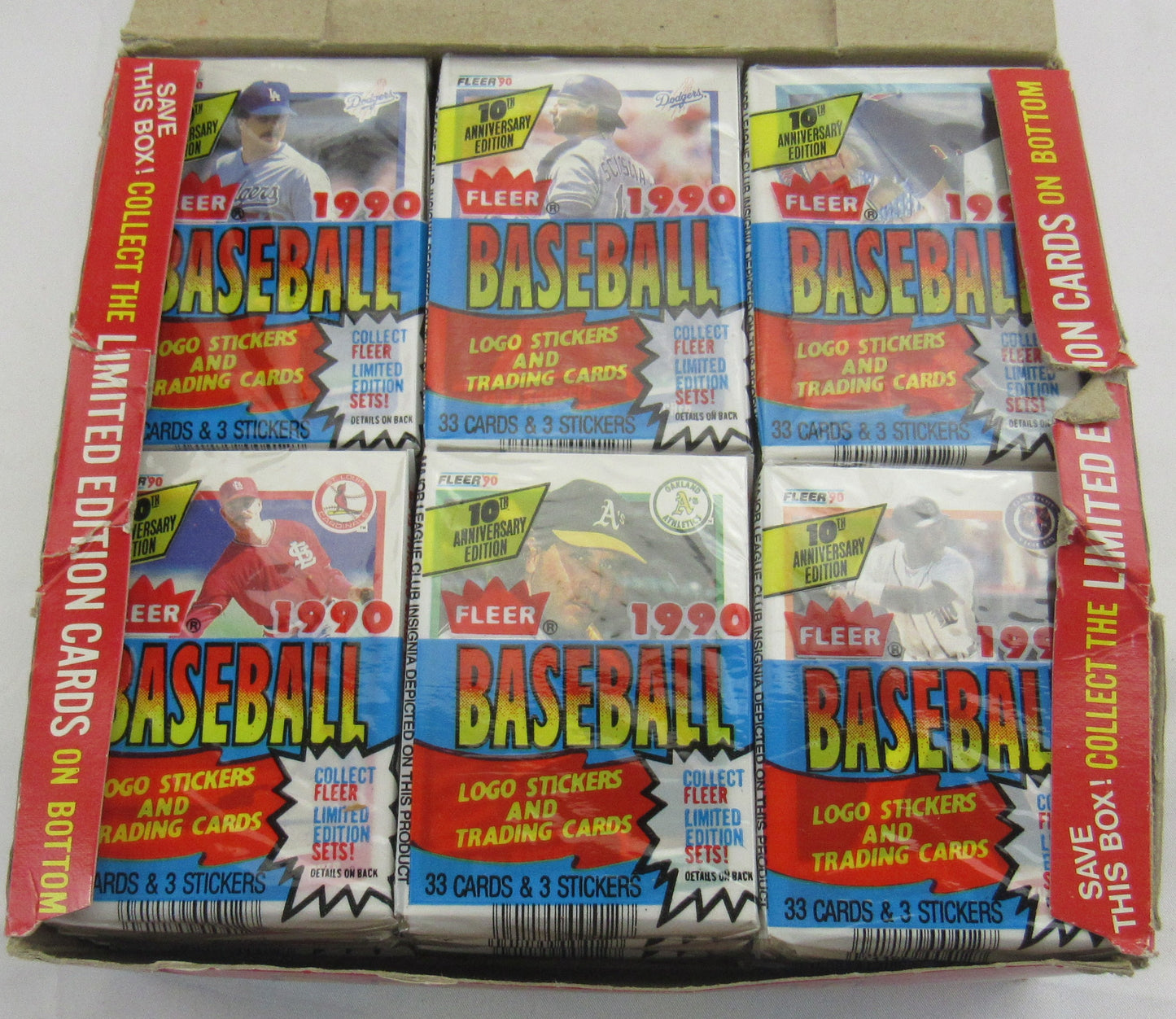 1990 Fleer Baseball Wax Pack Cello Box