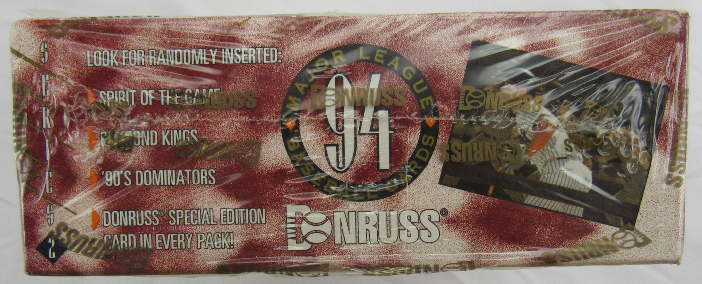 1994 DONRUSS BASEBALL SERIES 2 FACTORY SEALED BOX CONTAINING 36 PACKS