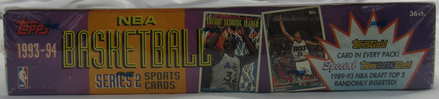 1993-94 Topps Series 2 Basketball w/ Gold Card in ea Pk. Factory Sealed Wax Box