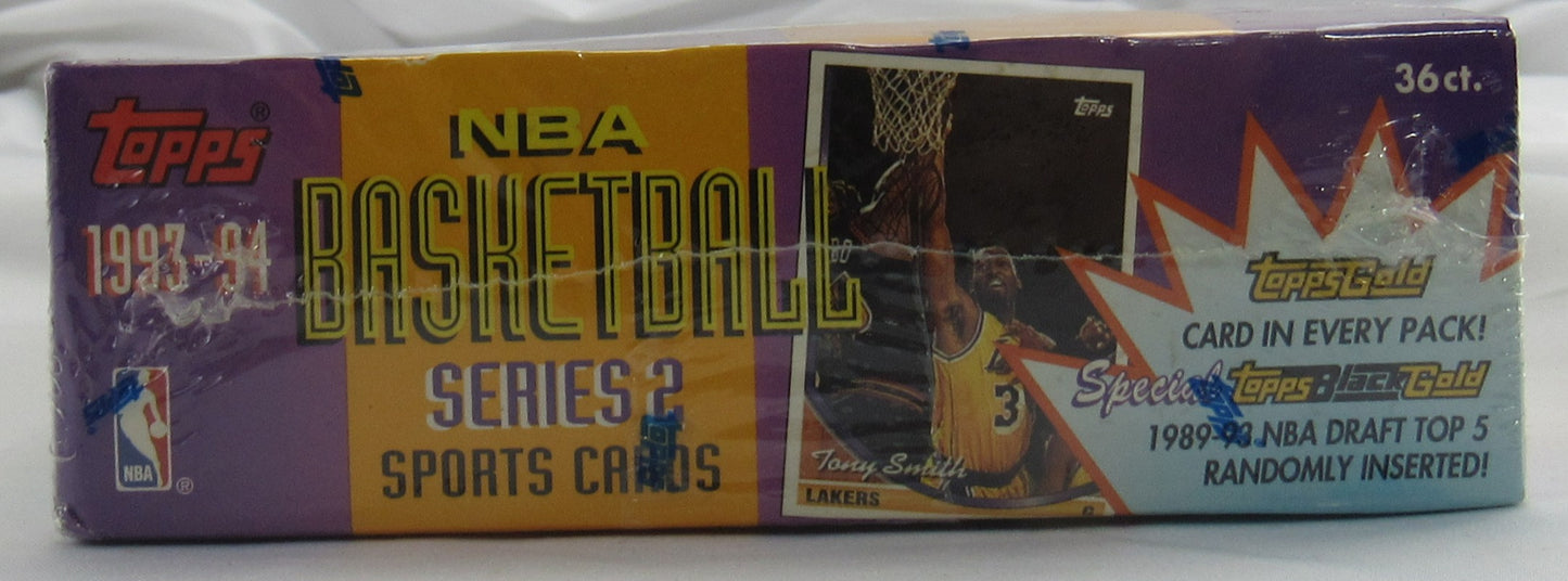 1993-94 Topps Series 2 Basketball w/ Gold Card in ea Pk. Factory Sealed Wax Box