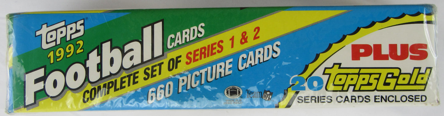 1992 Topps NFL Football Series 1 & 2 Complete Set 660 Cards 20 Topps Gold Sealed - pristine sold 10-16