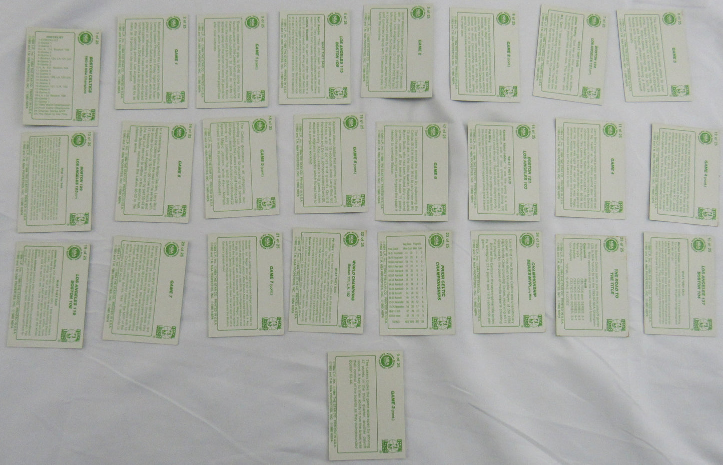 1984 Star - Celtics Championship Playoff vs LA Complete Set (25) NM