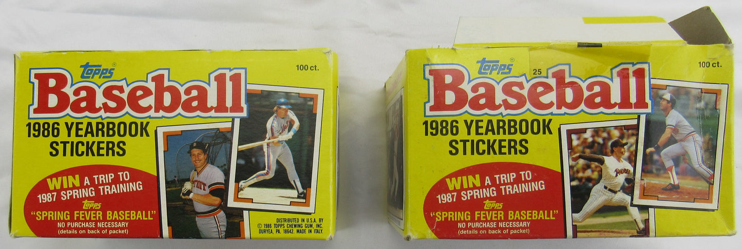 1986 Topps Baseball Yearbook Sticker Box Lot - 150 Sticker Packs+