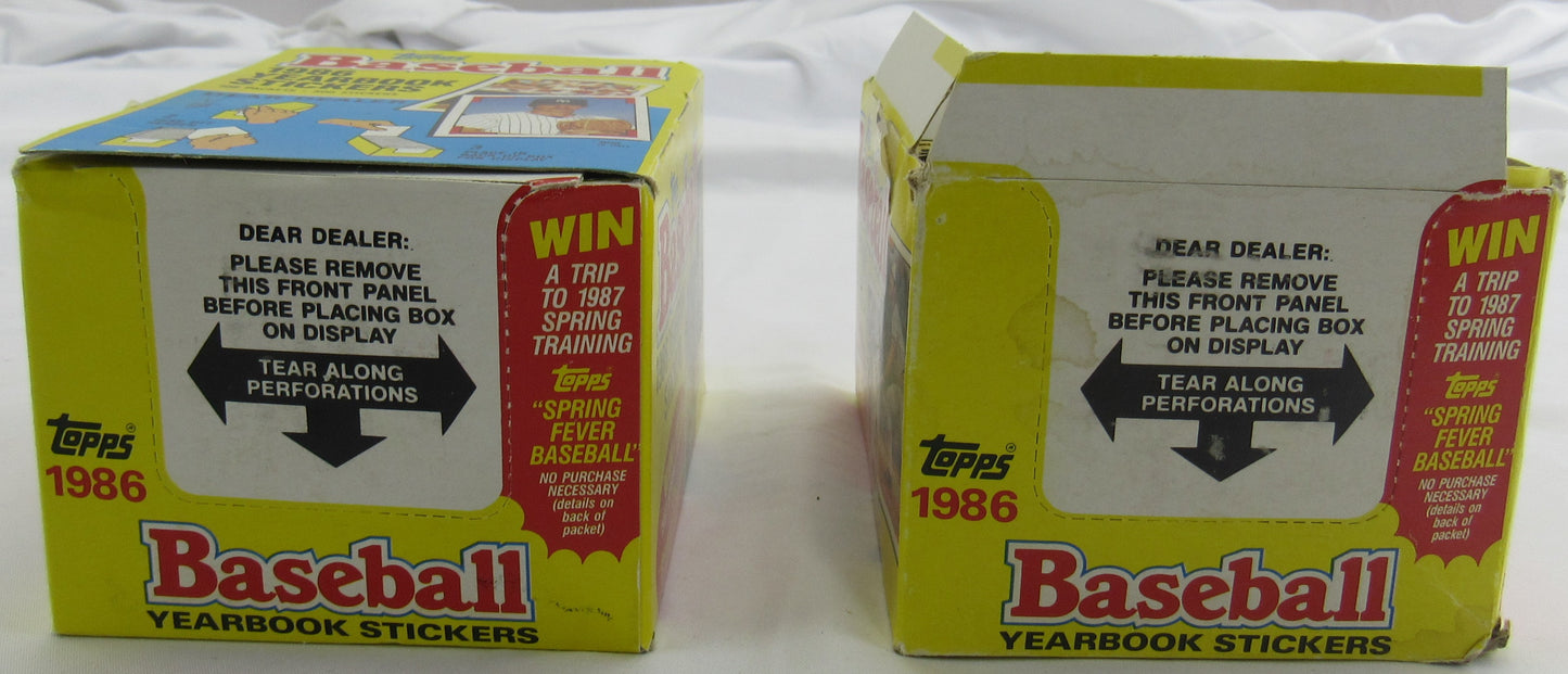 1986 Topps Baseball Yearbook Sticker Box Lot - 150 Sticker Packs+