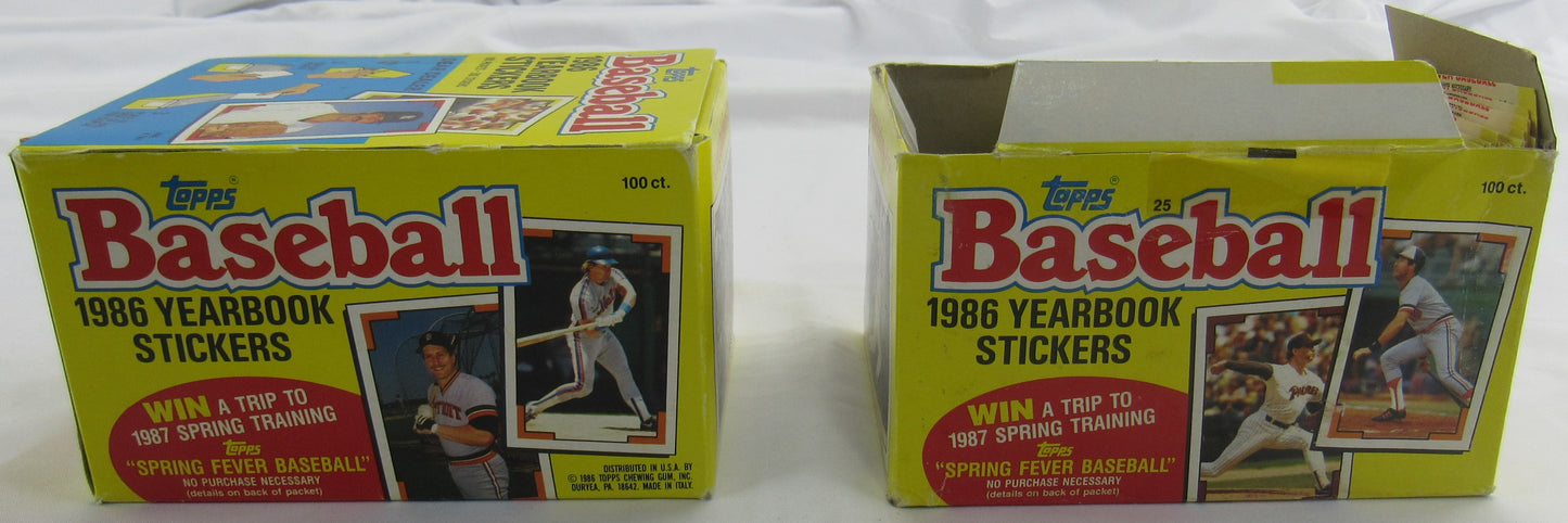 1986 Topps Baseball Yearbook Sticker Box Lot - 150 Sticker Packs+