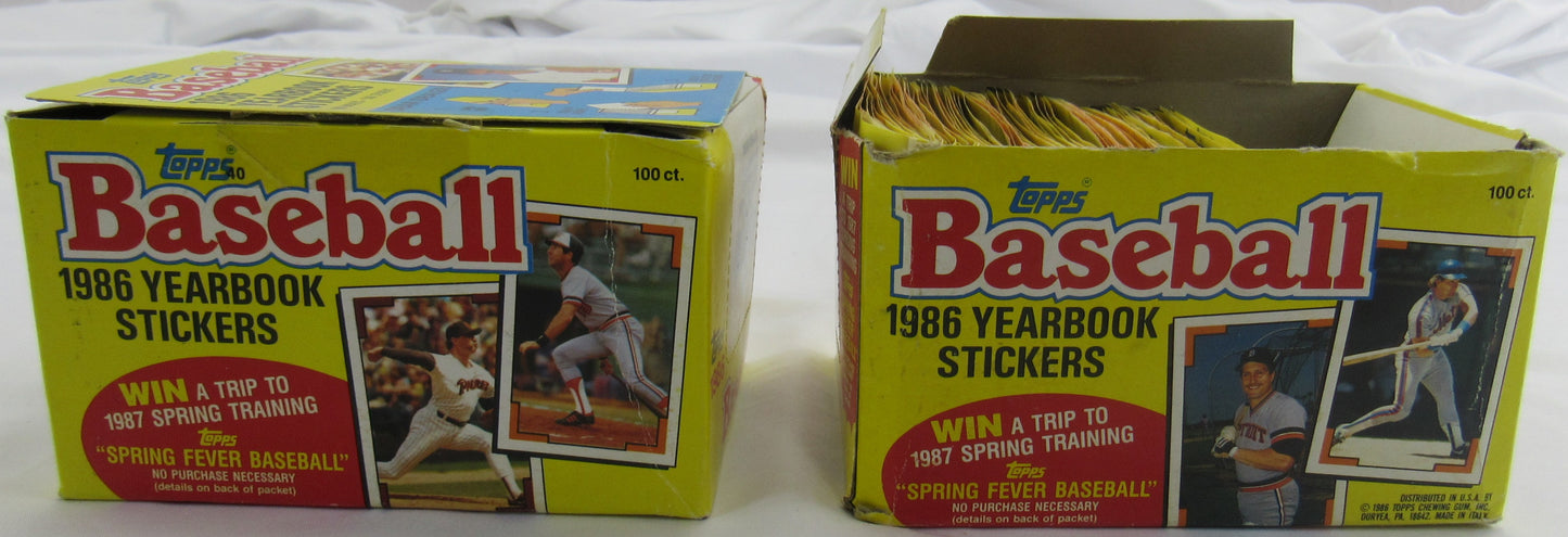 1986 Topps Baseball Yearbook Sticker Box Lot - 150 Sticker Packs+