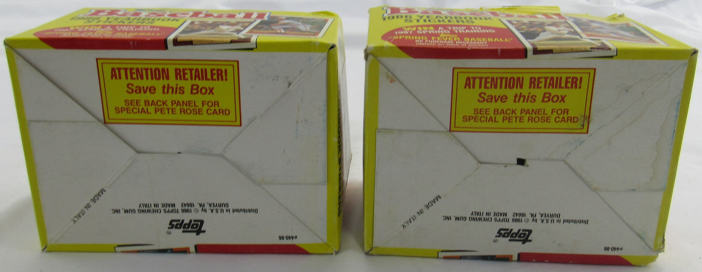 1986 Topps Baseball Yearbook Sticker Box Lot - 150 Sticker Packs+