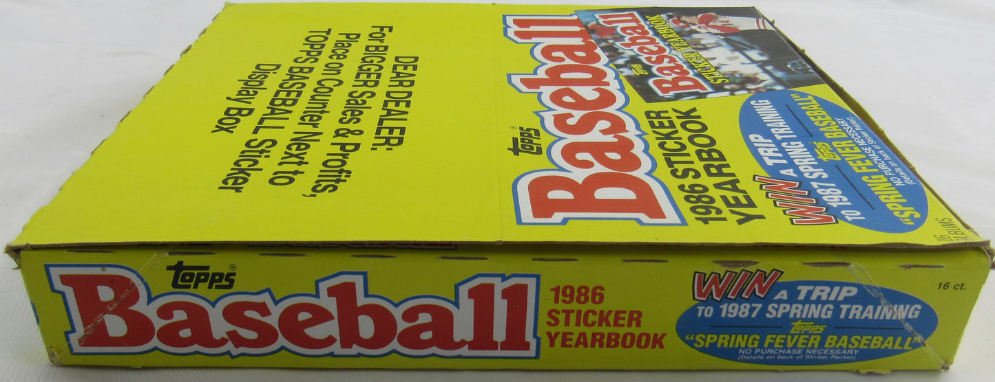 1986 Topps Baseball Yearbook Sticker Album Factory Box of 15 Albums