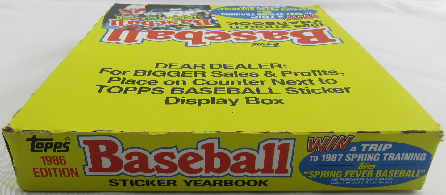 1986 Topps Baseball Yearbook Sticker Album Factory Box of 15 Albums