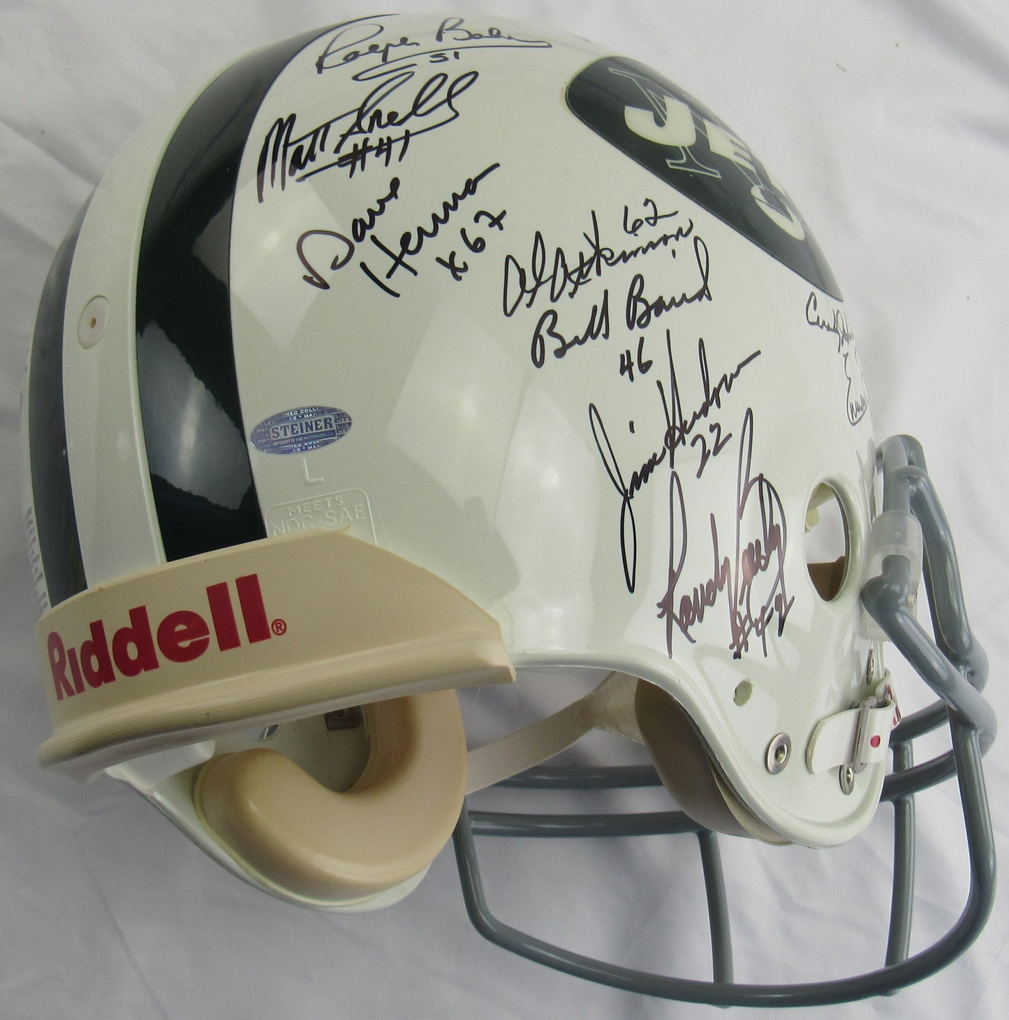 1969 New York Jets Team Signed Joe Namath Auto Full Size Helmet Replica Steiner Sports Hologram
