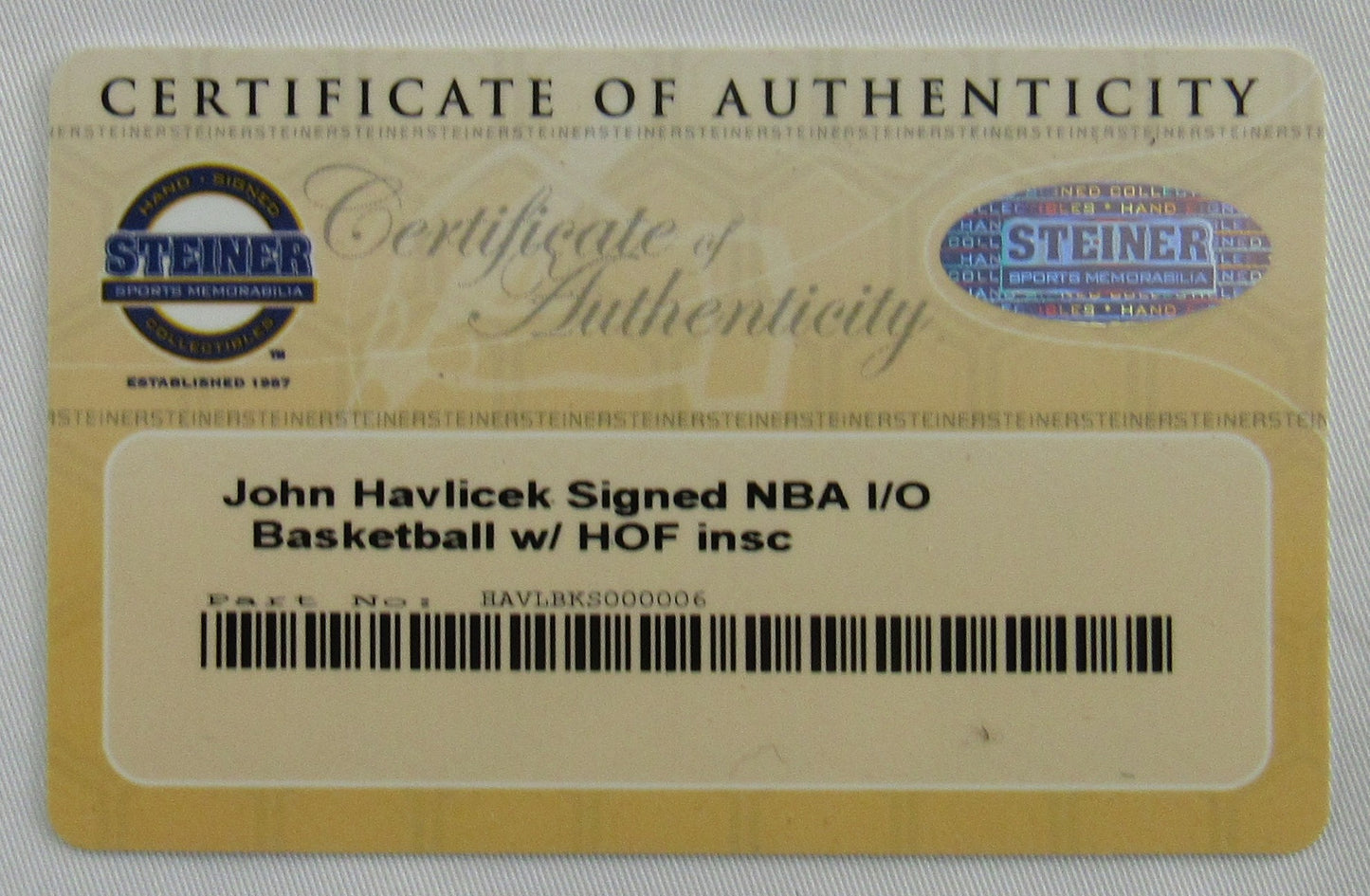 John Havlicek Signed Auto Autograph Spalding NBA Basketball Steiner COA