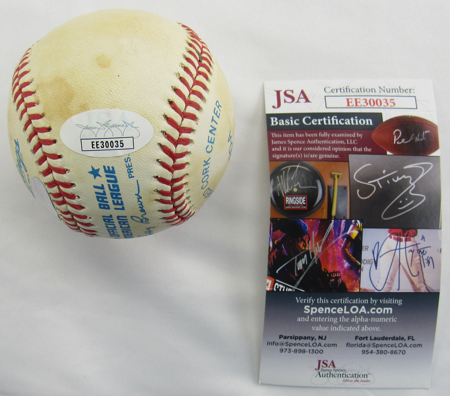 Johnny Mize Signed Auto Rawlings Baseball JSA EE30035