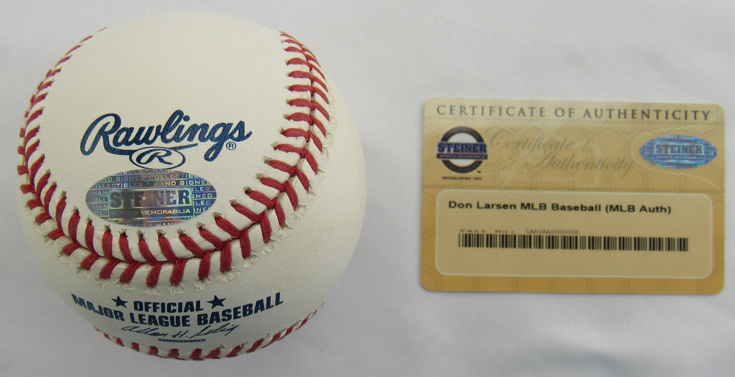 Don Larsen Signed Auto Rawlings Baseball Steiner COA