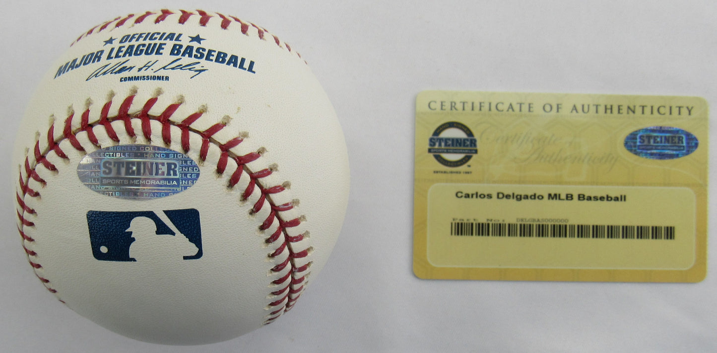 Carlos Delgado Signed Auto Rawlings Baseball Steiner COA