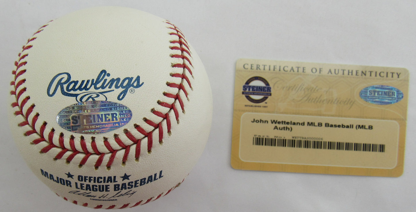 John Wetteland Signed Auto Rawlings Baseball Steiner COA