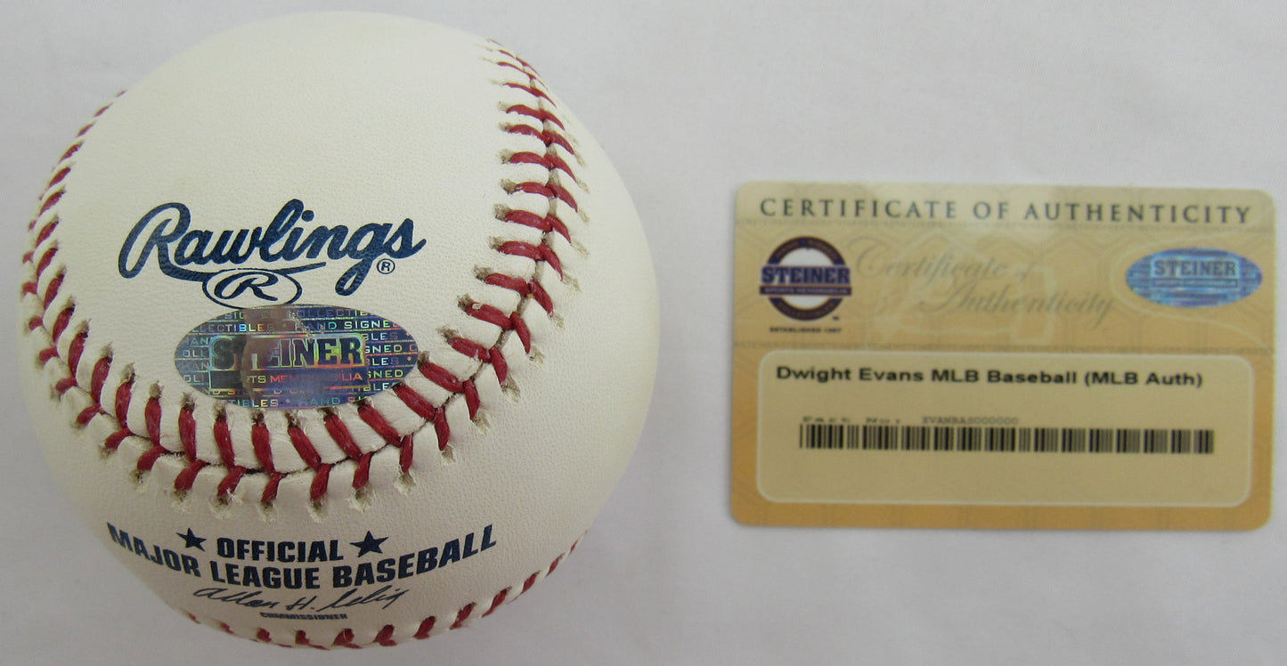 Dwight Evens Signed Auto Rawlings Baseball Steiner COA